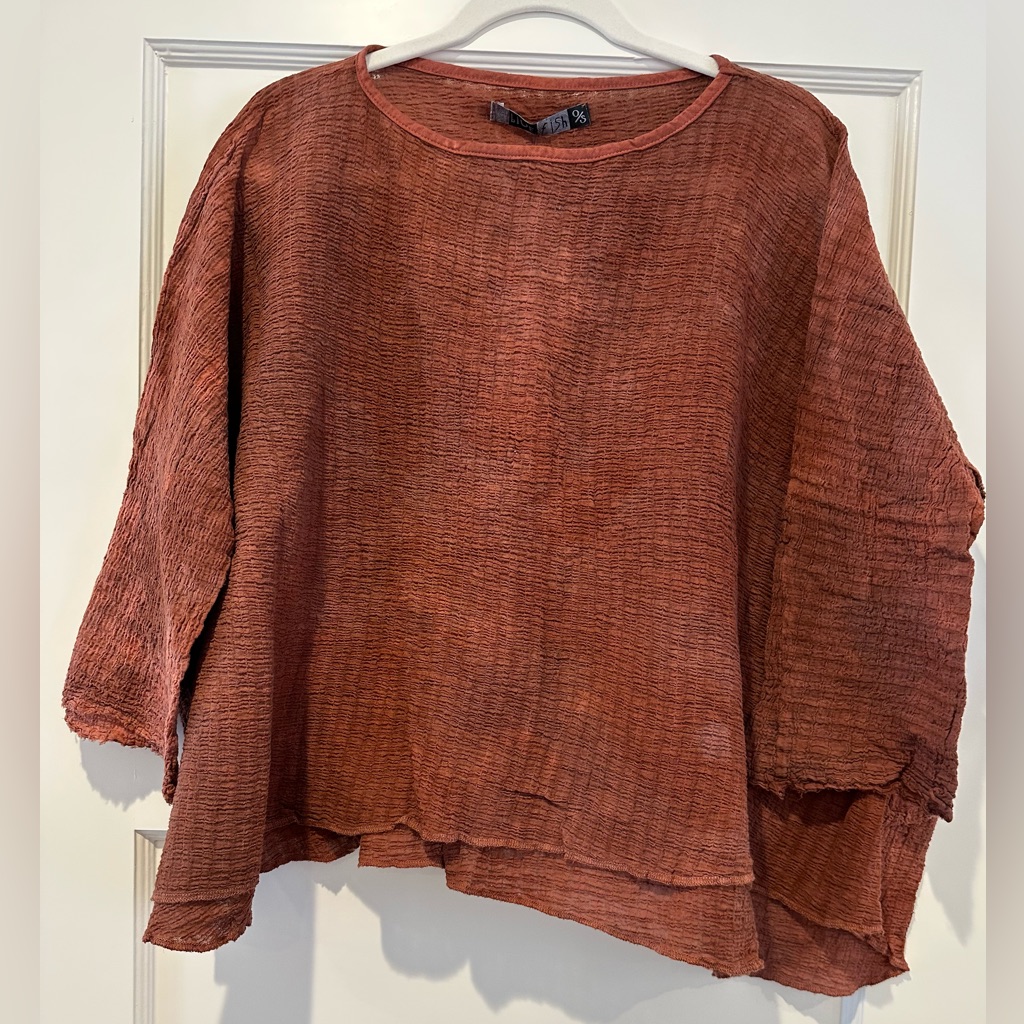 Blue Fish Hand Dyed Crinkle Top - Red Rocks - Nwt!
